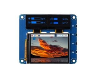 Buy Waveshare Raspberry Pi OLED/LCD HAT, Onboard 2inch IPS LCD Main Screen and Dual 0.96inch Blue OLED Secondary Screens Online in India
