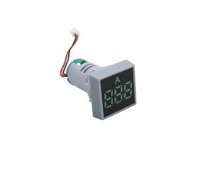 Green 0-100A 22mm AD16- 22FSA Square Cover LED Ammeter Indicator Light with Transformer