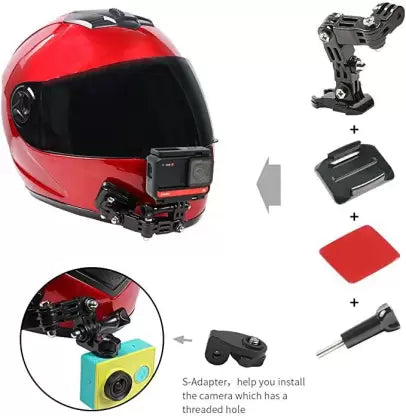 Adofys Motorcycle Helmet Chin Mount Kits Compatible with GoPro 10 9 8 7 6 5 Black, Strap  (Black)