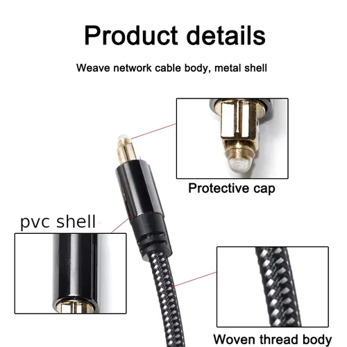 Black-i Toslink Optical Audio Cable 1.5 meter