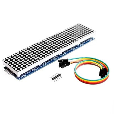 MAX7219 LED Dot Matrix 4 In 1 Display with 5P Line Module(RED) - The Tech Depot