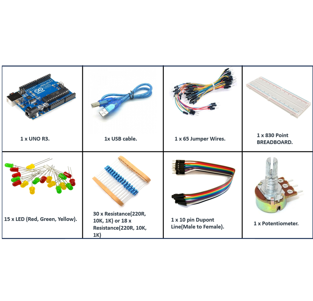 Arduino Uno R3 Compatible Upgraded Starter Learning Kit