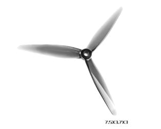 HQProp 7.5X3.7X3 Light Grey (2CW+2CCW)-Poly Carbonate Triblade Propeller