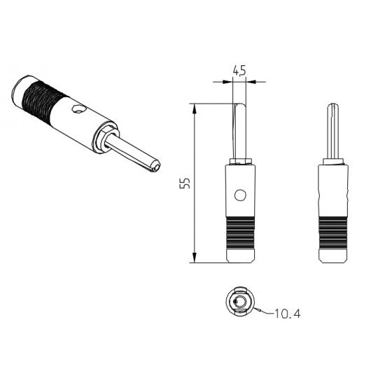 4mm Banana Plug - 30A - BLUE - BTP-4