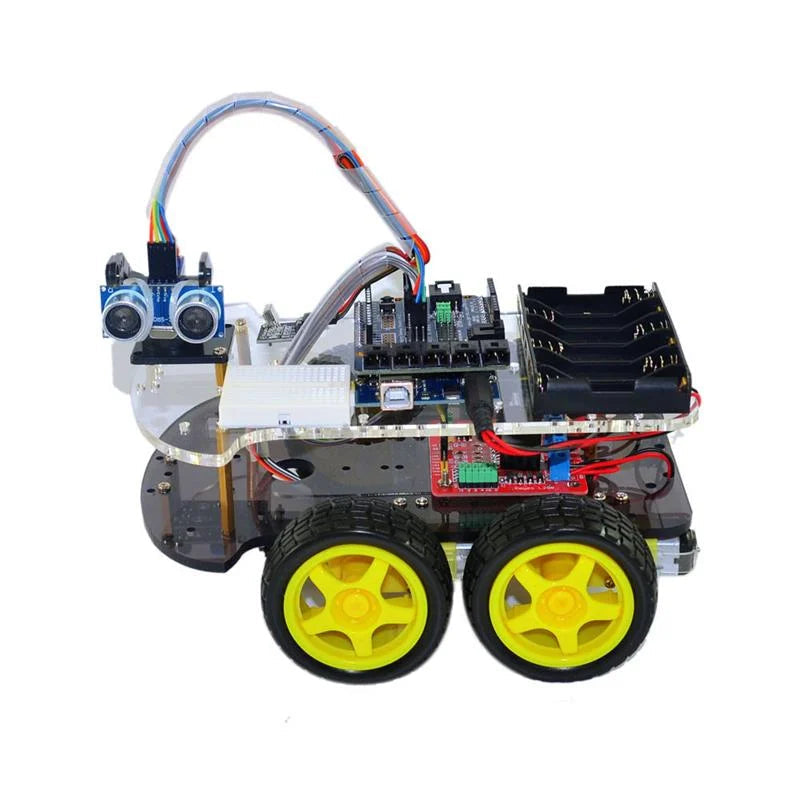 Multi-Functional 4WD Robot Car Chassis Kits UNO R3 For Robot Car Assembly - The Tech Depot