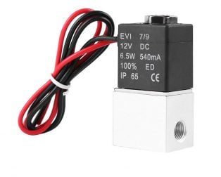 DC 12V Solenoid Valve 1/4″ 2 Way Normally Closed Direct-Pneumatic Valves For Water Air Gas Hot
