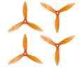 Orange HD Propellers 5149(5.1X4.9) Tri Blade Flash Propellers 2CW+2CCW 2 Pair-Tranparent Orange