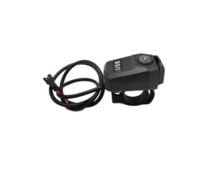 Electric scooter digital thumb throttle with voltage display and lock