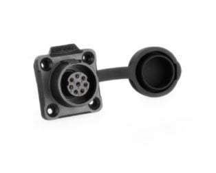 LP-16 8 Pin Female Soldering Type Floating Power Socket with Plastic Shell IP67 250V 5A