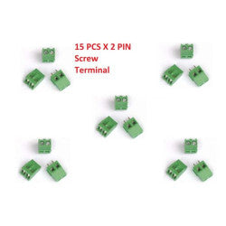 15 PCS x 2 PIN 5mm PITCH TERMINAL BLOCK PCB CONNECTORS AC 300V 10A