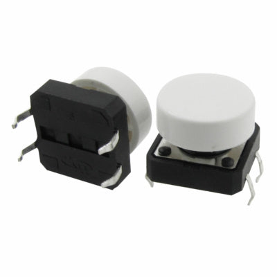 Tactile Push Button Switch With White Round Cap