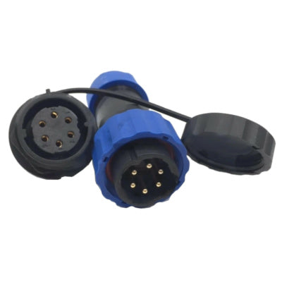 SD20-6PIN 10A Waterproof Panel Mount Aviation Male Plug+Female Socket IP68 - The Tech Depot