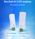 USR-DR152 RS232 UART TTL to Cellular 4G LTE CAT-1 Converter Module - Din Rail Mount