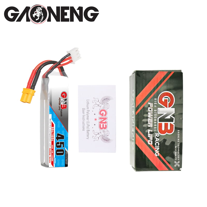 GNB 450mAh 2S1P 7.4V 80C Long Type Lipo Battery