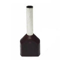 Twin Insulated Bootlace Wire Crimp Ferrule End Terminal Lug-Brown-1.5 sqmm