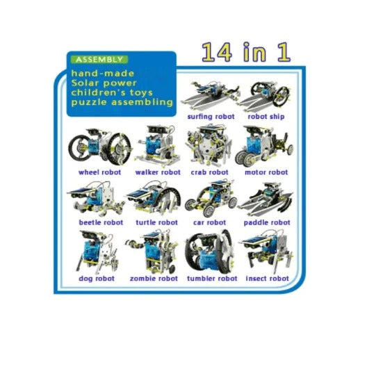 14 in 1 eduactional solar transformer robot toy
