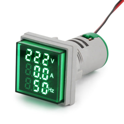 ProMax 3 in 1 Voltage Current Frequency Indicator Display Panel 22mm Green