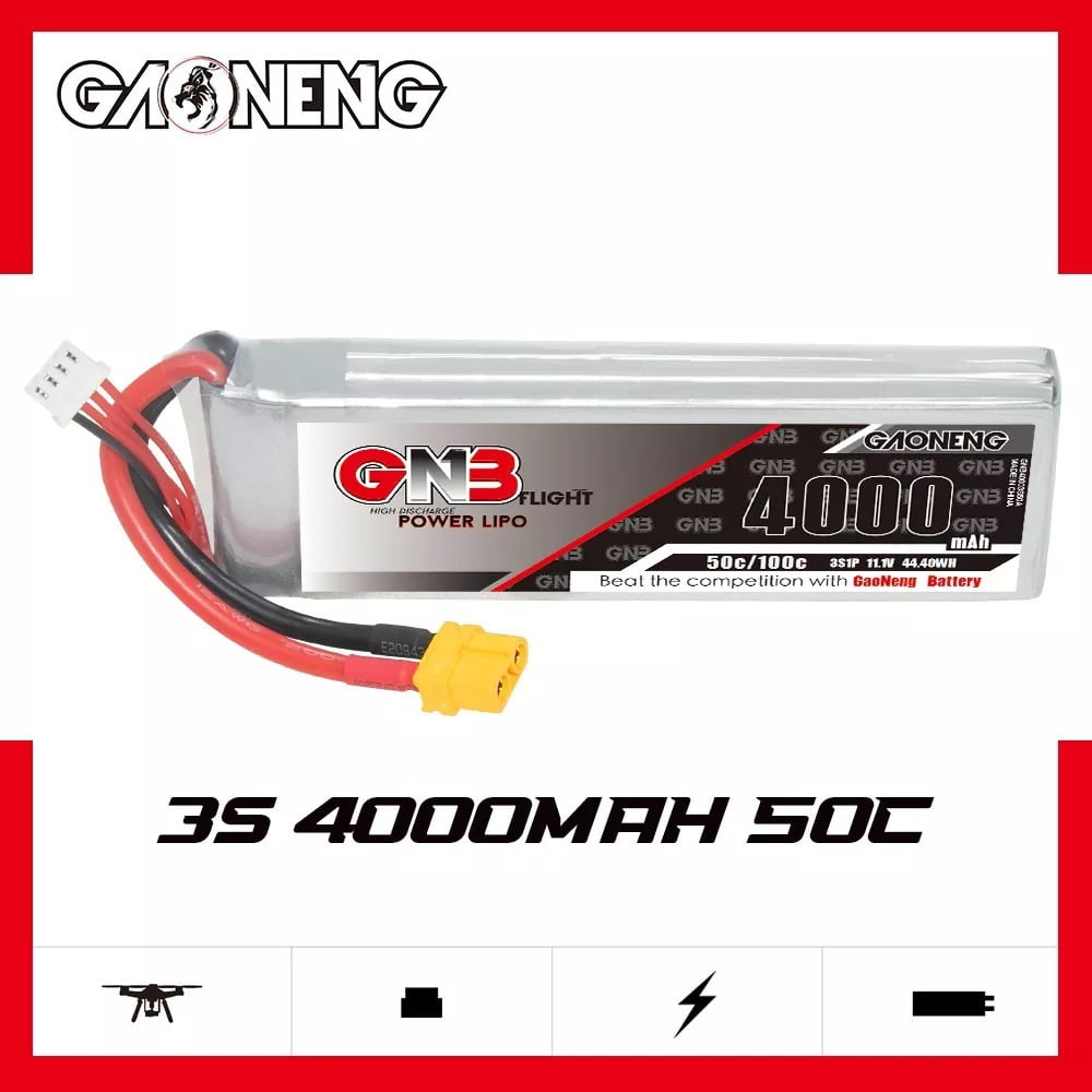 GNB 4000mAh 3S1P 11.1V 50C Lipo Battery