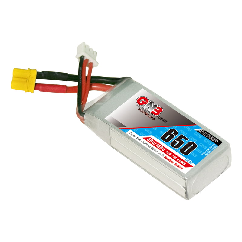 GNB 650mAh 2S1P 7.4V 80C Square Type Lipo Battery