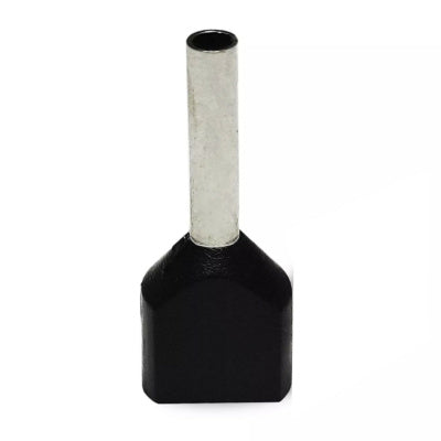 Twin Insulated Bootlace Wire Crimp Ferrule End Terminal Lug-Black-0.5 sqmm