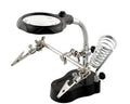 TE-801 Multi-function LED Magnifier PCB Soldering iron Stand Holder Table Magnifying glass 35X 12X w/ 2-LED Light