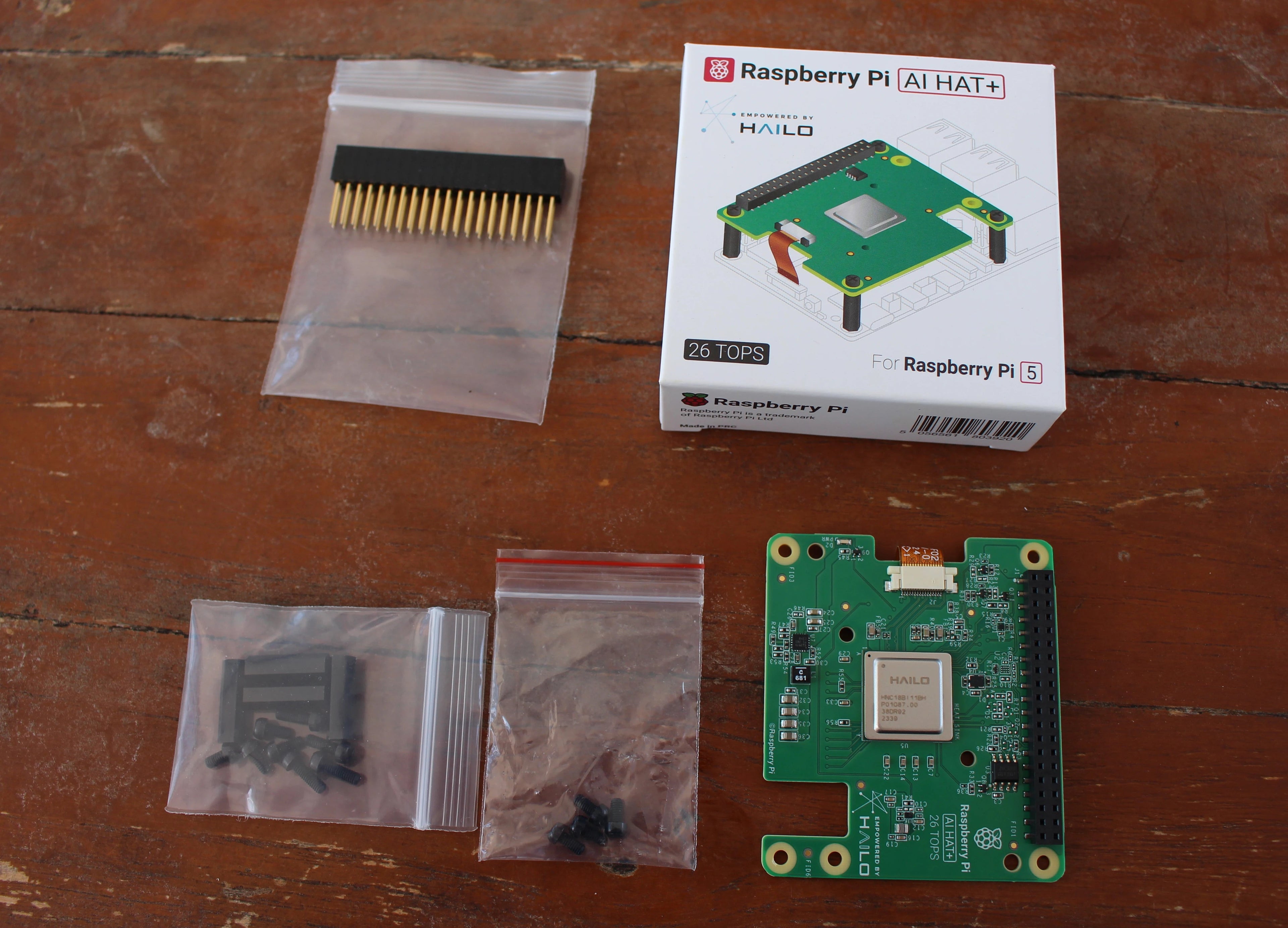Raspberry Pi AI HAT+ (26 TOPS) package contents - product image