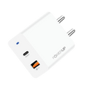 PowerUp 20W Dual Port Type C + USB Qualcomm Quick Charge 3.0 Wall Charger ( White )