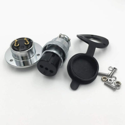 2 Pin GX25 Male Female Panel Mount Aviation Connector with 3 Hole Circular Flange