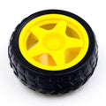 65mm Robot Wheel for BO Motors (Yellow)