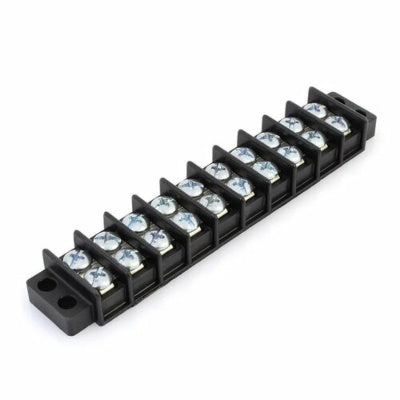 Terminal Blocks, 10 Positions 500V 15A Dual Row Wire Screw Terminal Strip Block