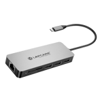 Lapcare 8 in 1 Extended Travel Docking Station Multiport Adapter ( Grey )