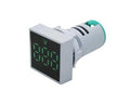 White AC60-500V 22mm AD16-22FSV Square Cover LED Voltmeter Indicator Light - The Tech Depot