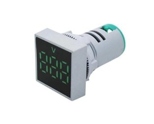 White AC60-500V 22mm AD16-22FSV Square Cover LED Voltmeter Indicator Light - The Tech Depot