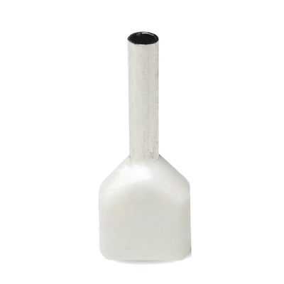 Twin Insulated Bootlace Wire Crimp Ferrule End Terminal Lug-white-4 sqmm