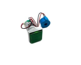 Green AC50-500V 0-100A 22mm AD16-22FVA Square Cover LED Voltage and Current Dual Display Indicator Light with Transformer