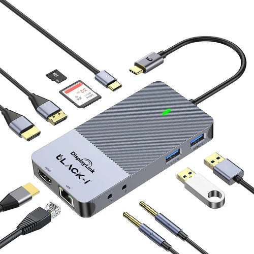 Black-i USB-C 11-in-1 DisplayLink Docking Station