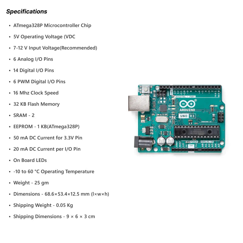 Arduino UNO R3 Development Board with ATmega328P