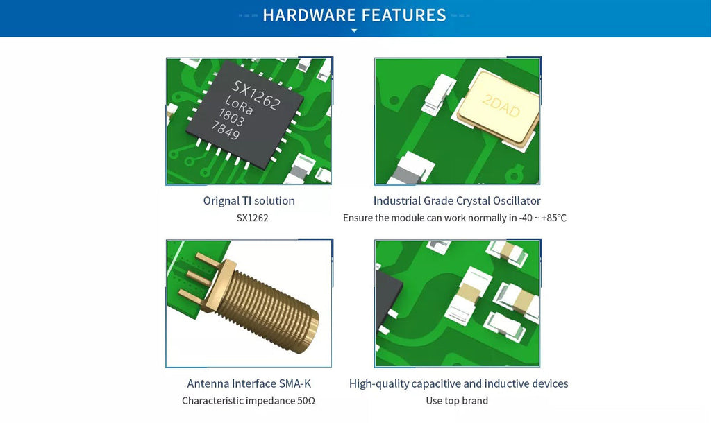 E22-900T30D UART/SX1262 868/915 MHz 30dBm DIP LoRa Wireless Module