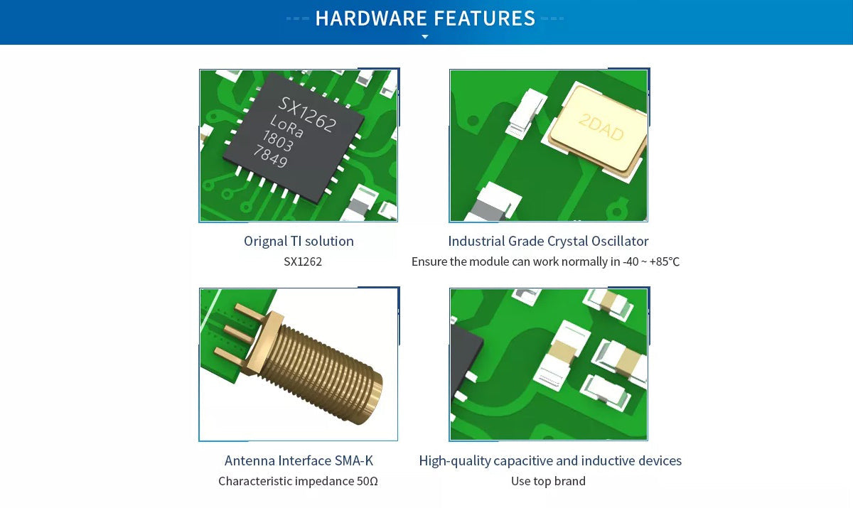 E22-900T30D UART/SX1262 868/915 MHz 30dBm DIP LoRa Wireless Module