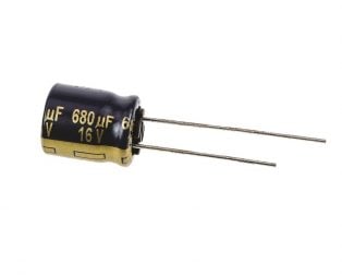 680 uF 16V Through Hole Electrolytic Capacitor (Pack of 20)