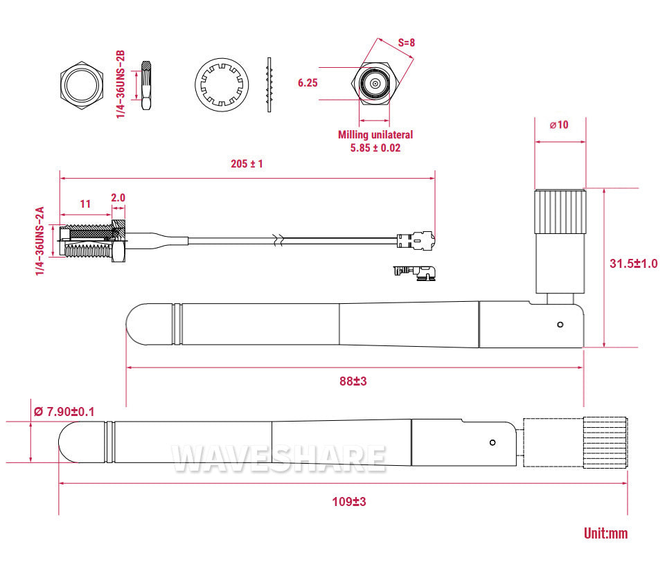Compatible Antenna for Raspberry Pi Compute Module 4 CM4, 2.4G/5G WiFi