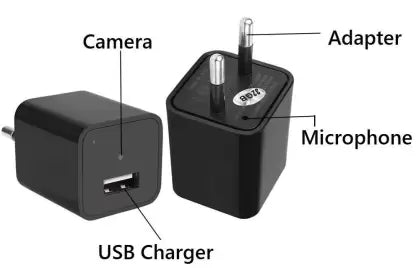 Garundropsy 6 1080p HD Hidden Camera | USB Charger Type | Maximum 64GB+128gb SD Support Sports and Action Camera  (Black, 1080 MP)