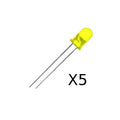 5mm DIP Yellow LED (Pack of 5)