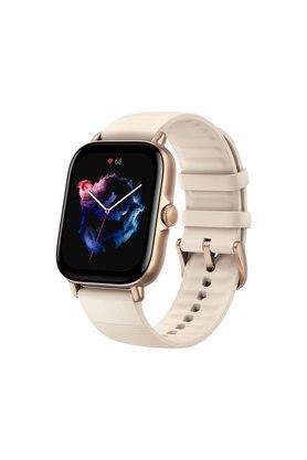 AMAZFIT Unisex 42 mm GTS 3 White Dial Silicone Amoled Smart Watch - A2035