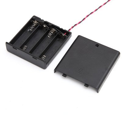 Plastic Covered Battery Cell Holder For 4 X AA Battery with On/Off Switch