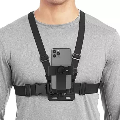 Adofys Mobile Phone Chest Strap Mount GoPro Chest Harness Holder for VLOG/POV Strap  (Black)