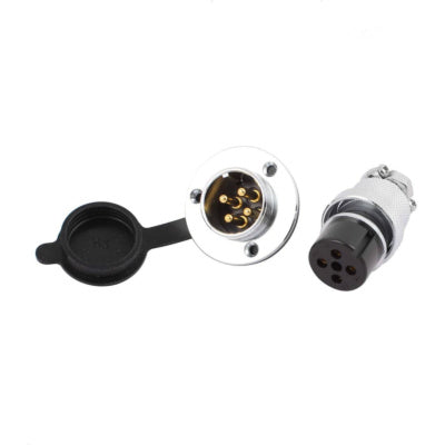 4 Pin GX25 Male Female Panel Mount Aviation Connector with with 3 Hole Circular Flange