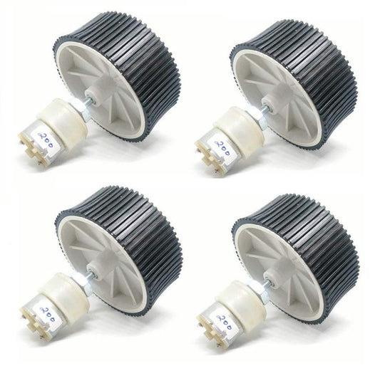 200 RPM GEAR MOTOR+10X4 WHEEL - SET OF 4