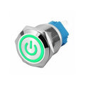 19mm ProMax PPS19024GPL Metal Push Button Switch Waterproof  Latching 12V-24V Green