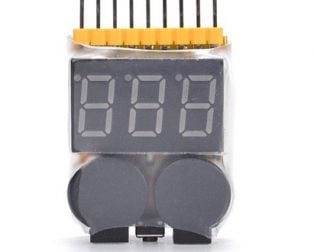 High Quality 1-8S Battery Voltage Checker & Low Voltage Buzzer Alarm